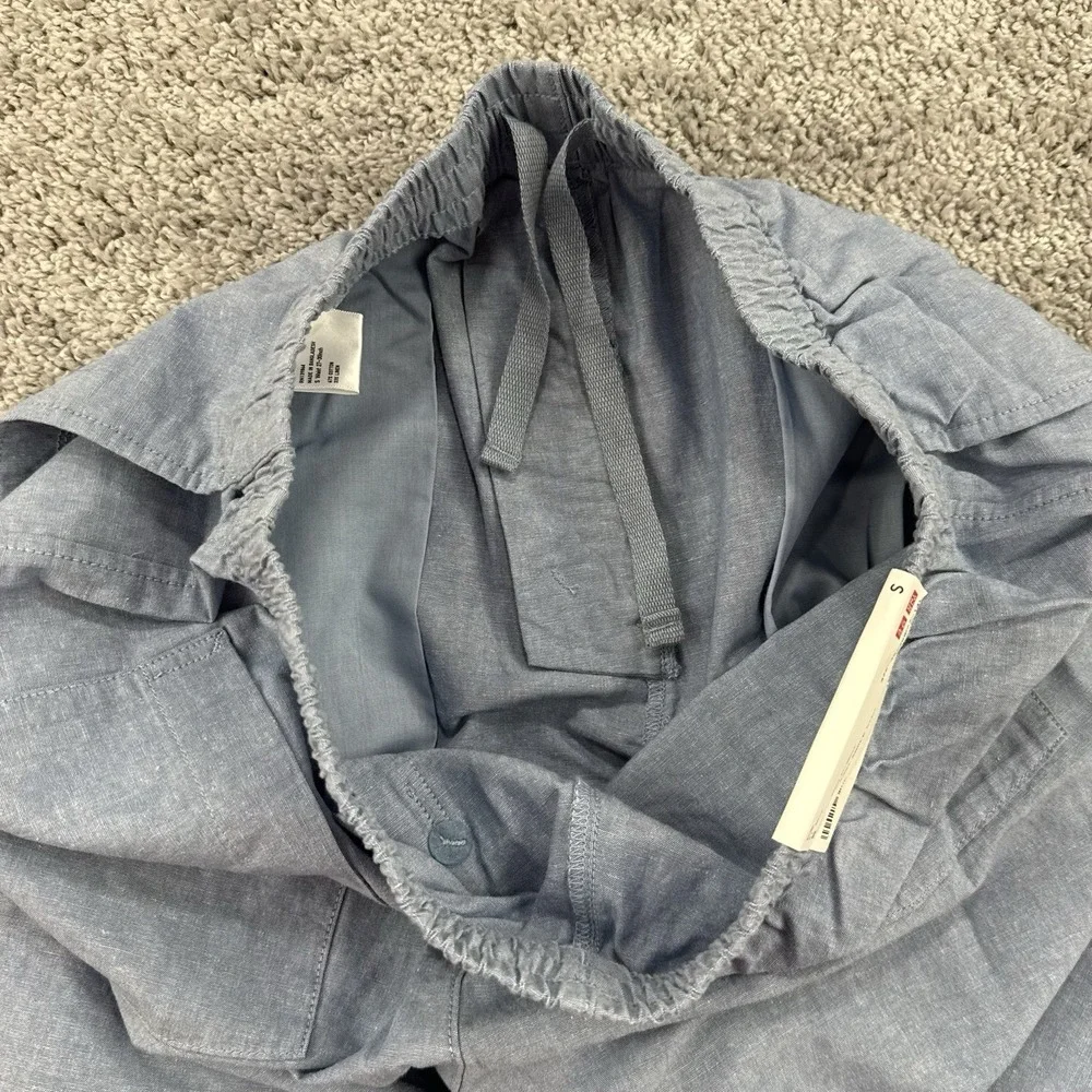 Uniqlo Linen Blend Easy Ankle Pants Men's S NWT Blue Drawstrings Cotton